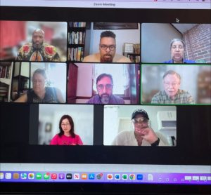 picture of computer screen with eight different pastors listening to one another